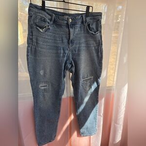 Old Navy Light Blue Boyfriend Jeans with Distressed Knees
